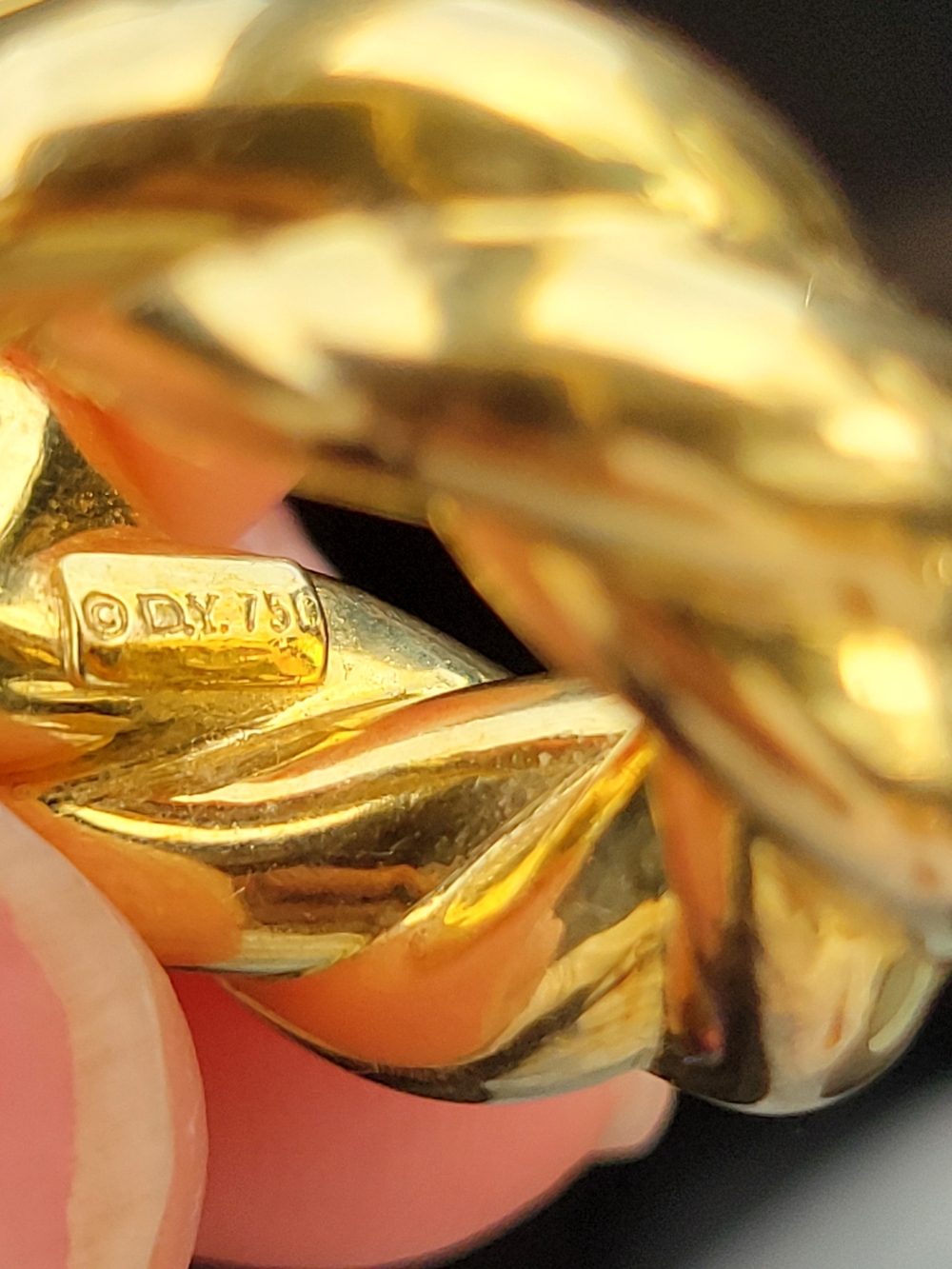 18k David Yurman Braided Solid Gold Hoop Earrings - Picture 8 of 10